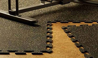 interlocking rubber tiles for gym flooring